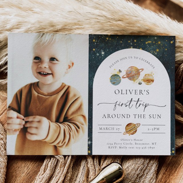 Invitación de cumpleaños a la foto espacial | Prim (Subido por el creador)