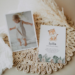 Invitación de cumpleaños a la foto floral de Tigre