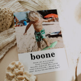 Invitación de cumpleaños a la foto minimalista