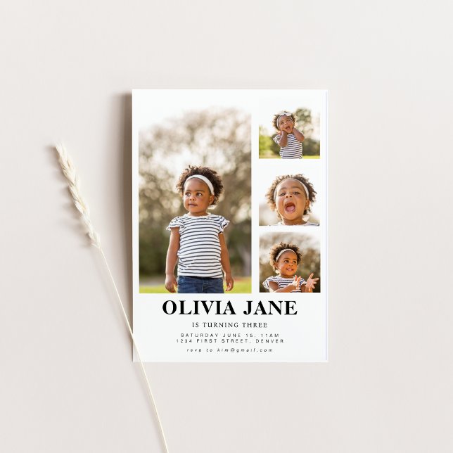 Invitación de cumpleaños a la foto moderna y simpl (Subido por el creador)