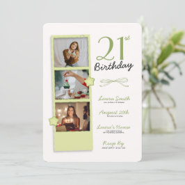 Invitación de cumpleaños a la foto polaroidea de m