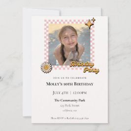 Invitación de cumpleaños a la foto verificada por 