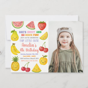 Invitación de cumpleaños a la fruta de verano dulc