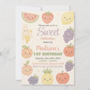 Invitación de cumpleaños a la fruta tropical
