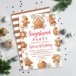 Invitación de cumpleaños a la galleta de pan de je