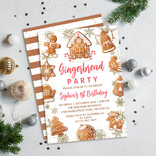 Invitación de cumpleaños a la galleta de pan de je