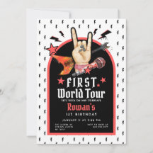 Invitación de cumpleaños a la gira del primer mund