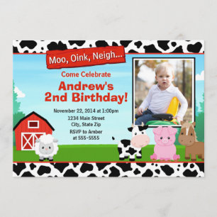 Invitación de cumpleaños a la granja Barnyard