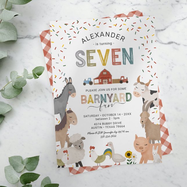 Invitación de cumpleaños a la granja Cute Barnyard (Subido por el creador)