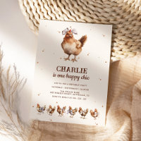 Invitación de cumpleaños a la granja de pollo acua