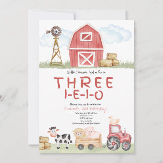 Invitación de Cumpleaños a la Granja E-I-E-I-O