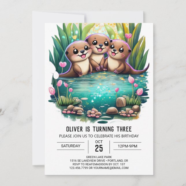 Invitación de cumpleaños a la hora de comer (Anverso)