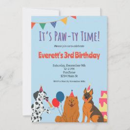 Invitación de cumpleaños a la hora de Paw-ty