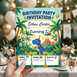 Invitación de cumpleaños a la Isla de los Dinosaur