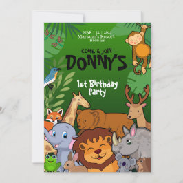 Invitación de cumpleaños a la jungla de Safari abu