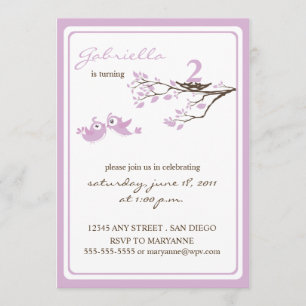 Invitación de cumpleaños a la Lavanda de los peque