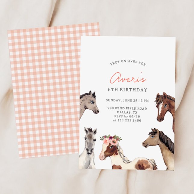 Invitación de cumpleaños a la lechera Boho Horse (Subido por el creador)