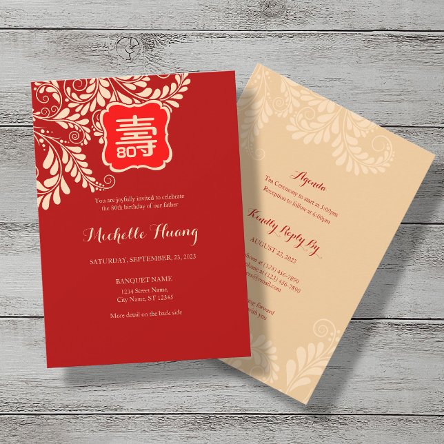 Invitación de cumpleaños a la longevidad china (Sh (Subido por el creador)