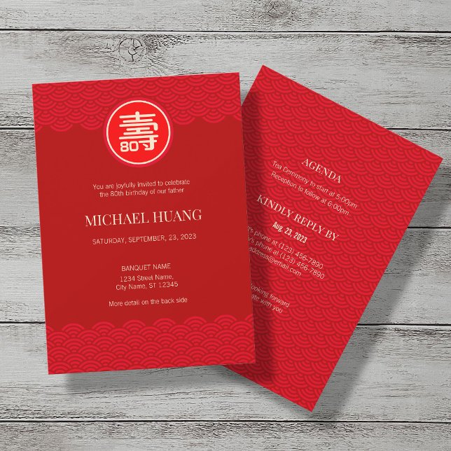 Invitación de cumpleaños a la longevidad china (Sh (Subido por el creador)