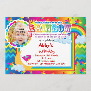 Invitación de cumpleaños a la lotería arcoiris