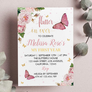 Invitación de cumpleaños a la mariposa