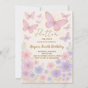 Invitación de cumpleaños a la mariposa de ensueño