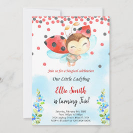 Invitación de cumpleaños a la mariquita de color d