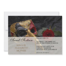 Invitación de cumpleaños a la mascarada de la Rosa
