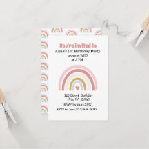 Invitación de cumpleaños a la Moda del arcoiris ro