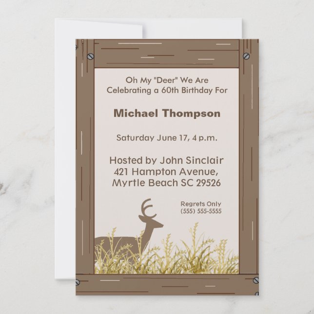 Invitación de cumpleaños a la naturaleza rusa de l (Anverso)