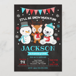 Invitación de cumpleaños a la nieve muy divertida