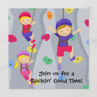 Invitación de cumpleaños a la pared de rock para P