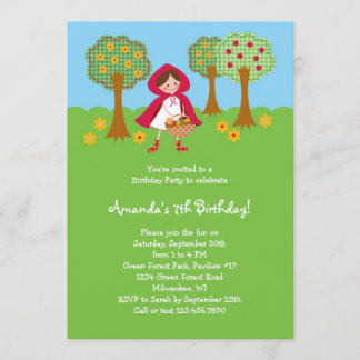 Invitación de cumpleaños a la pequeña cabaña roja