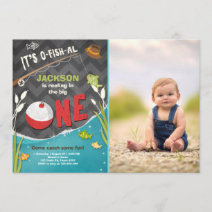 Invitación de cumpleaños a la pesca con pescado al