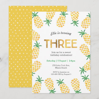 Invitación de cumpleaños a la piña tropical