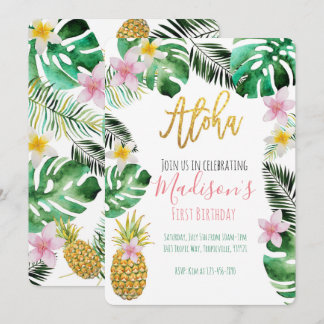 Invitación de cumpleaños a la piña tropical