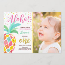 Invitación de cumpleaños a la piña Tropical Luau H