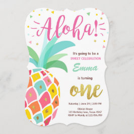 Invitación de cumpleaños a la piña Tropical Luau H