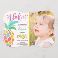 Invitación de cumpleaños a la piña Tropical Luau H