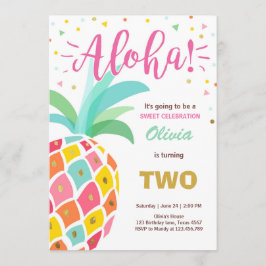 Invitación de cumpleaños a la piña Tropical Luau H