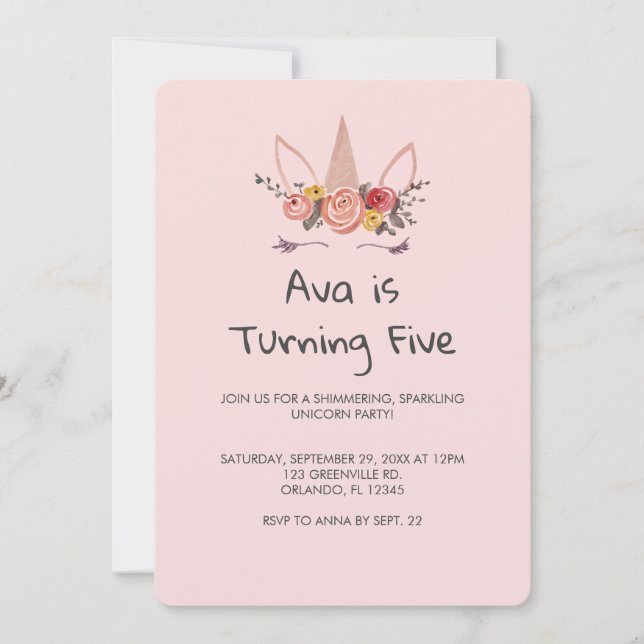 Invitación de cumpleaños a la pintura de la corona (Anverso)