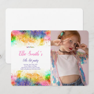 Invitación de cumpleaños a la pintura editable