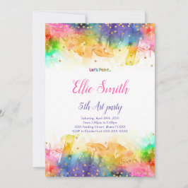 Invitación de cumpleaños a la pintura editable