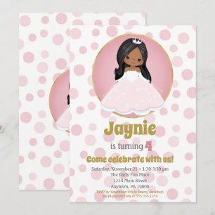 Invitación de cumpleaños a la princesa afroamerica