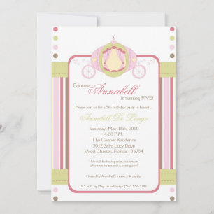 Invitación de cumpleaños a la Princesa Carriage de
