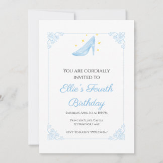 Invitación de cumpleaños a la princesa Cinderella
