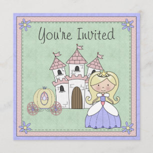 Invitación de cumpleaños a la princesa de rubia fi