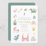 Invitación de cumpleaños a la princesa Dragon<br><div class="desc">Esta invitación a la ducha de bebé con el cuento de hadas de Princesa y Dragon es la invitación de cumpleaños más dulce de la historia. Puede personalizar de sus invitaciones eligiendo entre tantos tipos de papel,  formas y textos diferentes de su elección para que sean únicos y especiales.</div>