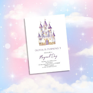 Invitación de cumpleaños a la princesa morada Lave