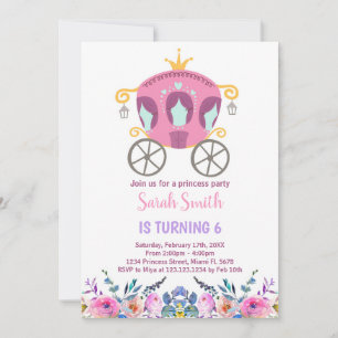 Invitación de cumpleaños a la Princesa Rosa